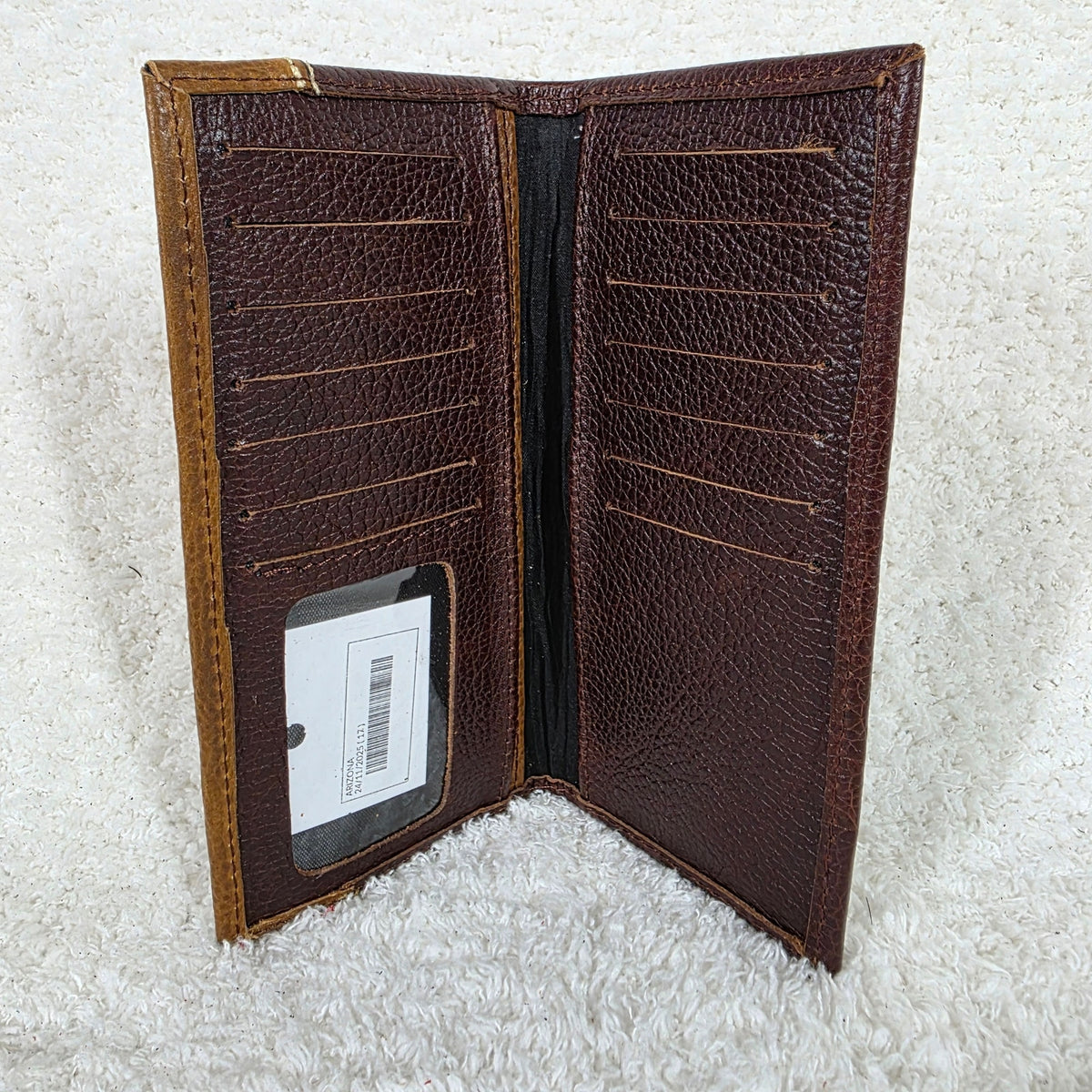Men's Dark Brown & Honey Brown Colorblock Leather Cowboy Wallet