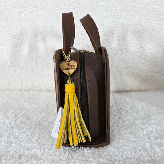 Colorful Colibrí Embossed & Hand Painted Mexican Vegan Leather Crossbody Handbag