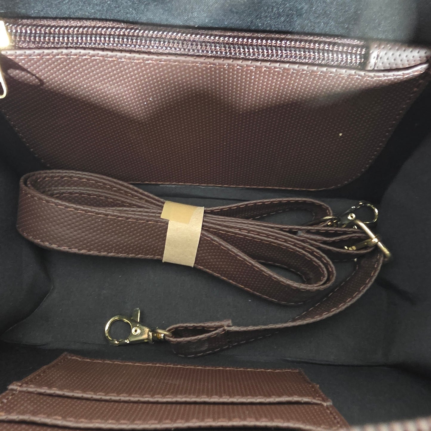 Honey Brown Floral Embossed Leather & Vegan Leather Crossbody Bag