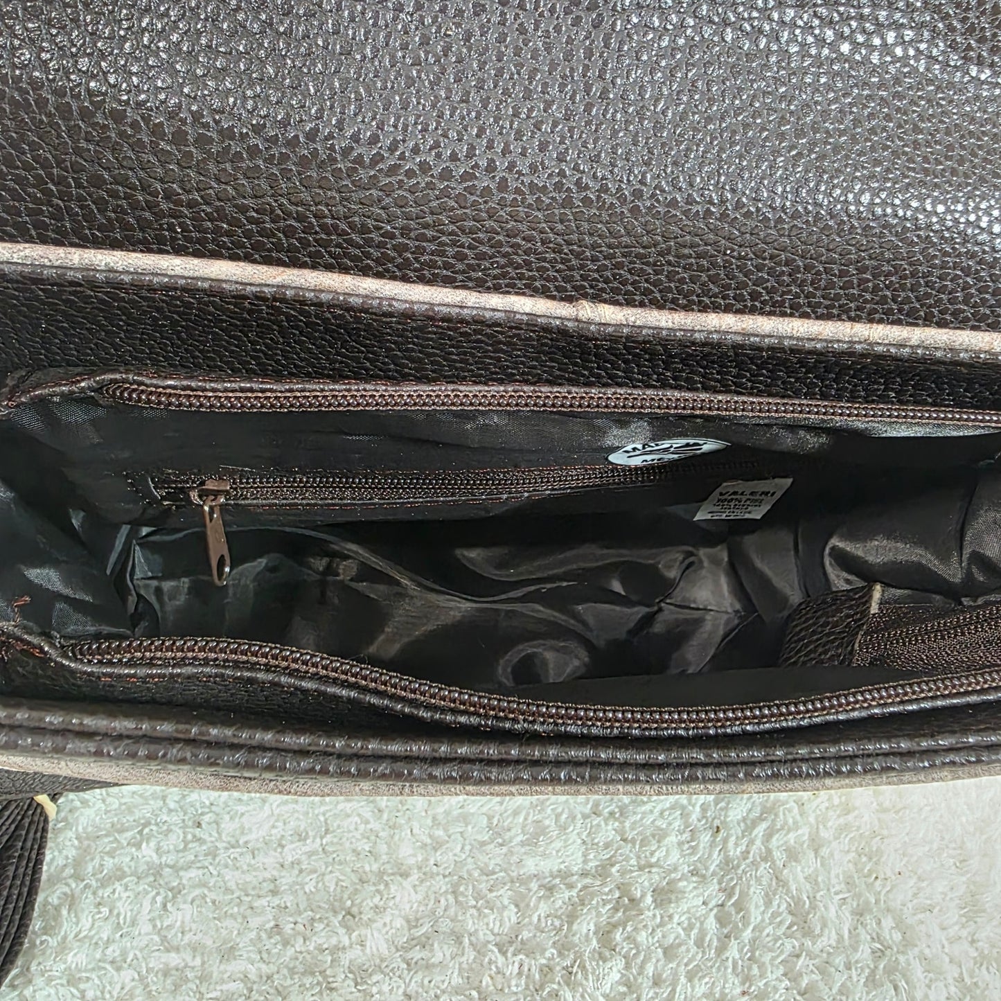 Mexican Brown Floral Embossed Leather Satchel Bag