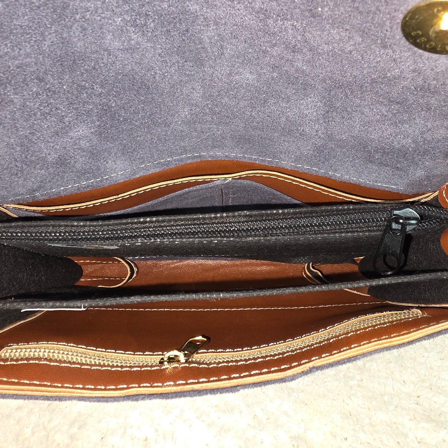 Artisan Handcrafted Embossed Floral Design Gray Suede Crossbody Bag