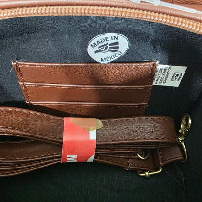 Black & Brown Dreamcatcher Embossed & Hand Painted Mexican Vegan Leather Crossbody Handbag