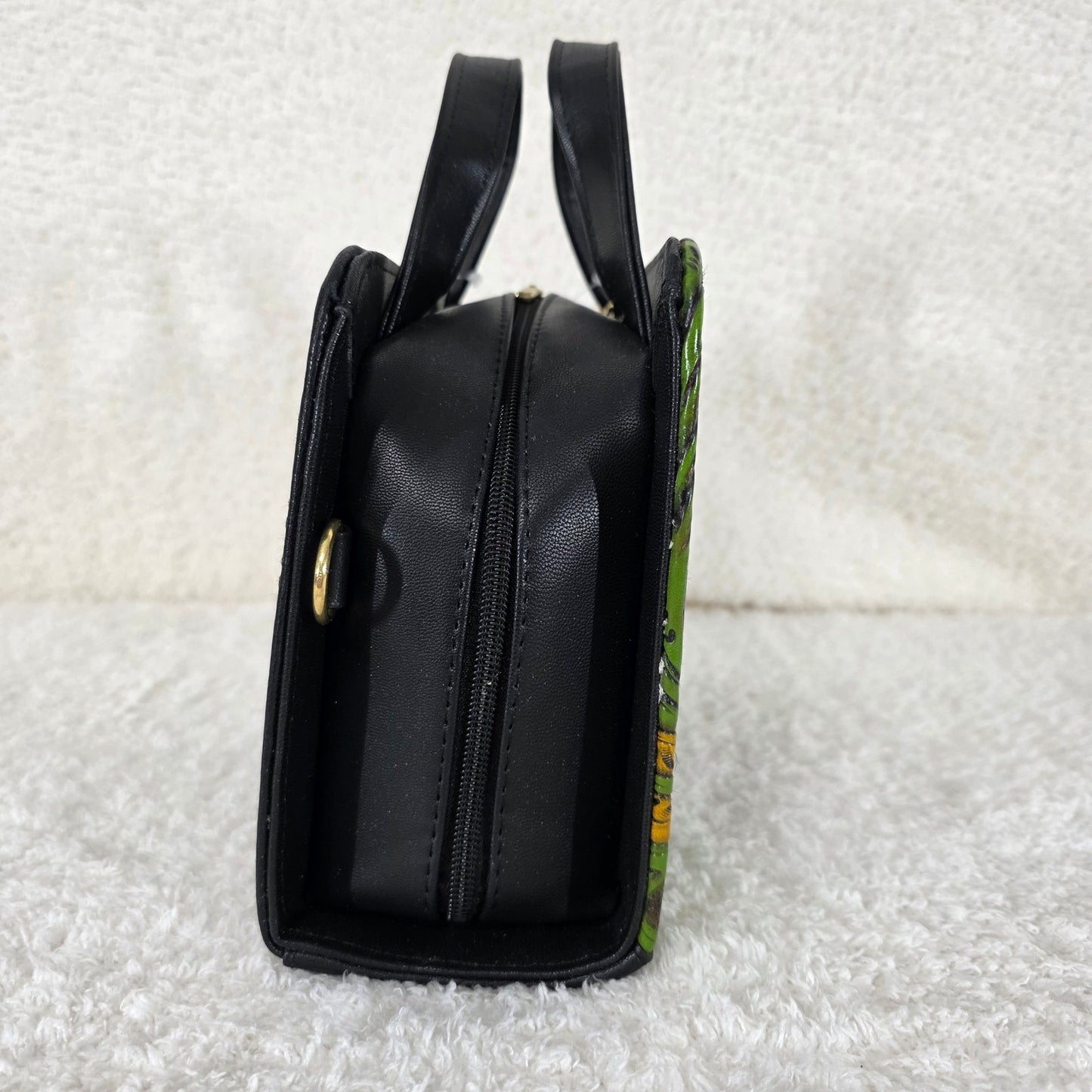 Red & Black Butterfly Floral Embossed & Hand Painted Mexican Vegan Leather Crossbody Handbag