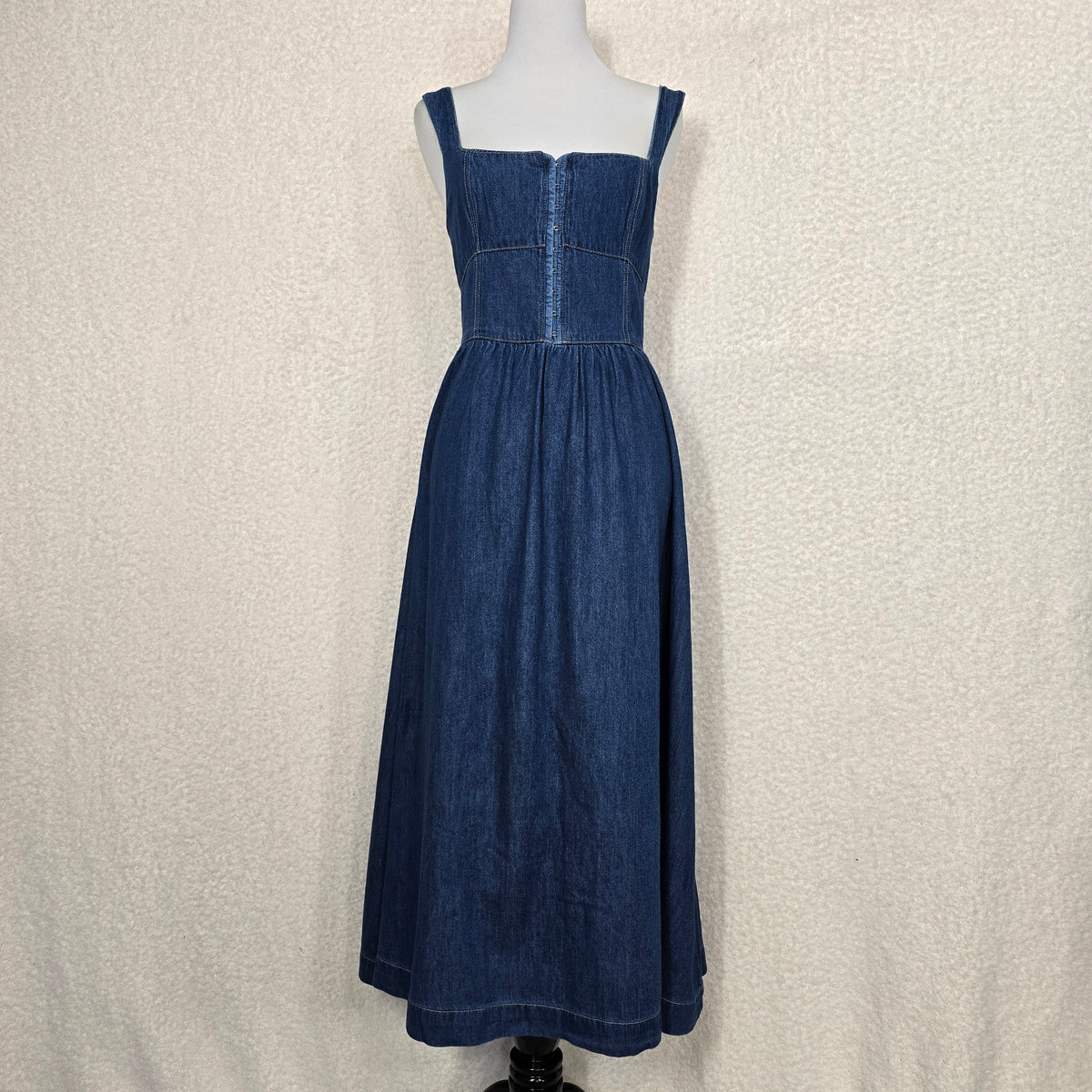 Moon River Blue Denim Hoof Front Midi Dress