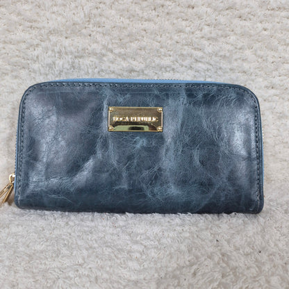 Teal Blue Genuine Leather Bifold Double Zip Wallet with Multiple Card Slots — León, Guanajuato