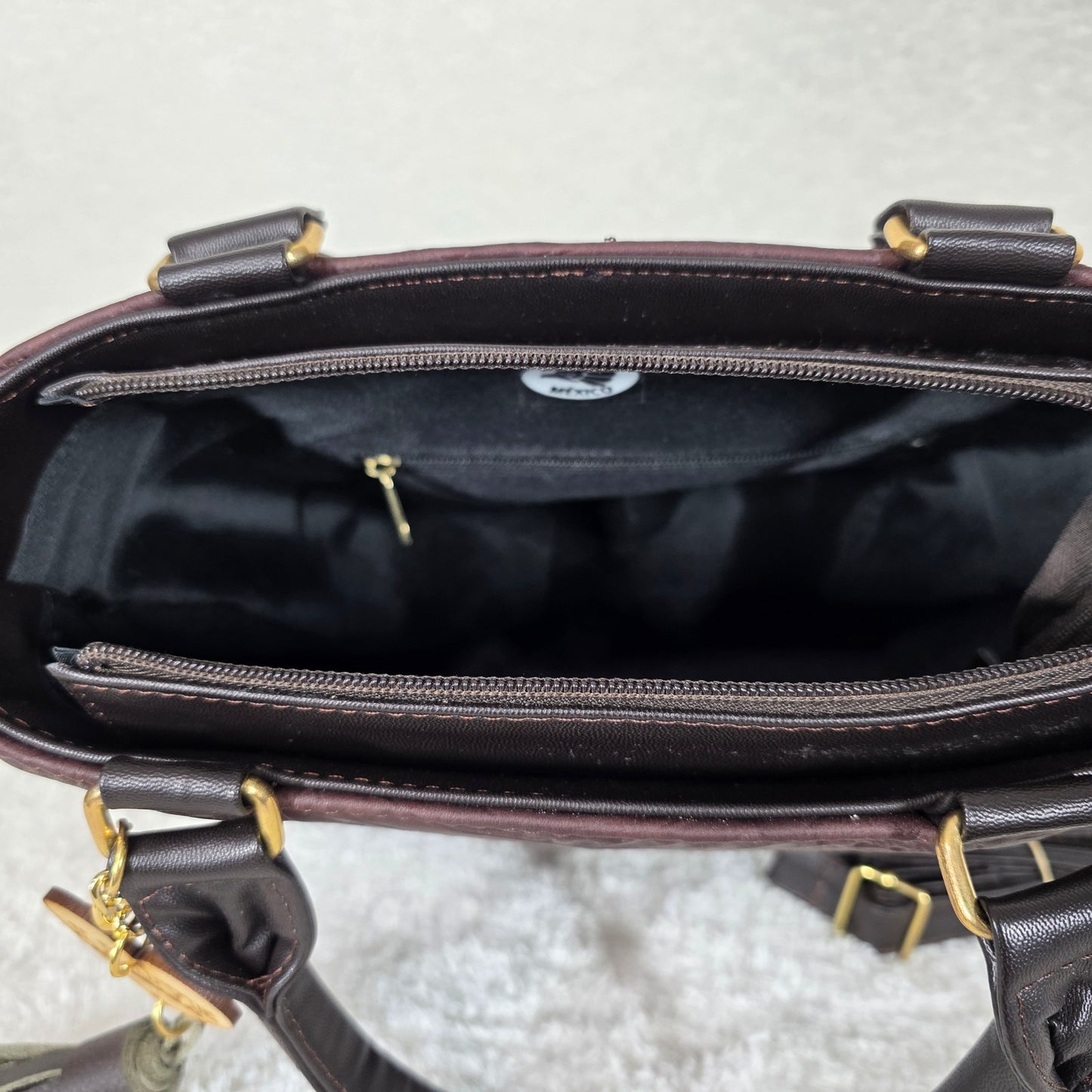 Mexican Artisanal Chocolate Brown Floral Tooled Leather Mini Satchel