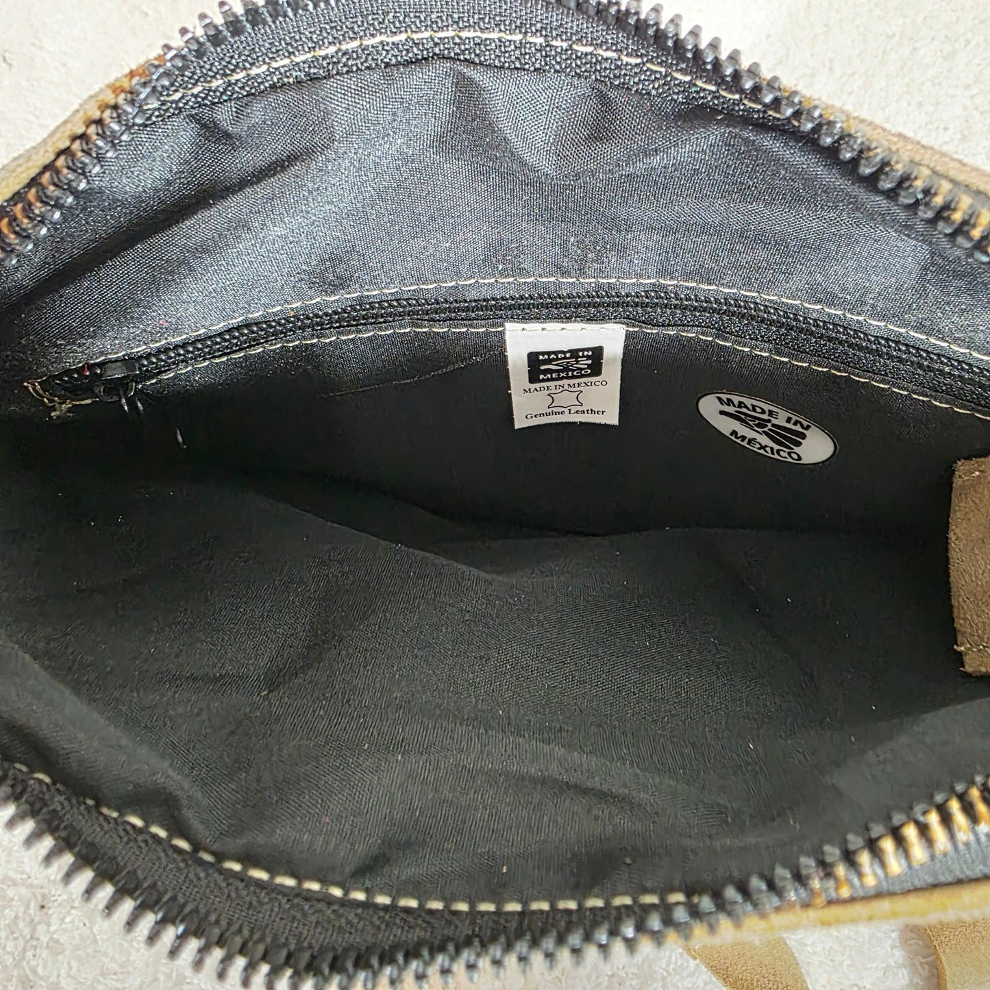 Taupe Boho Fringe Crossbody Bag Suede Leather Handcrafted in Mexico