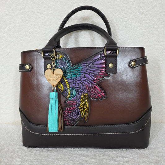 Handmade Mexican Vegan Leather Colibri Satchel Handbag