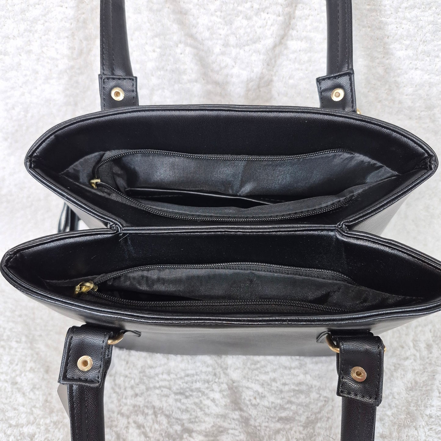 Handcrafted Mexican Black Vegan Leather Trapezoid Handbag with Embossed Aztec Calendar