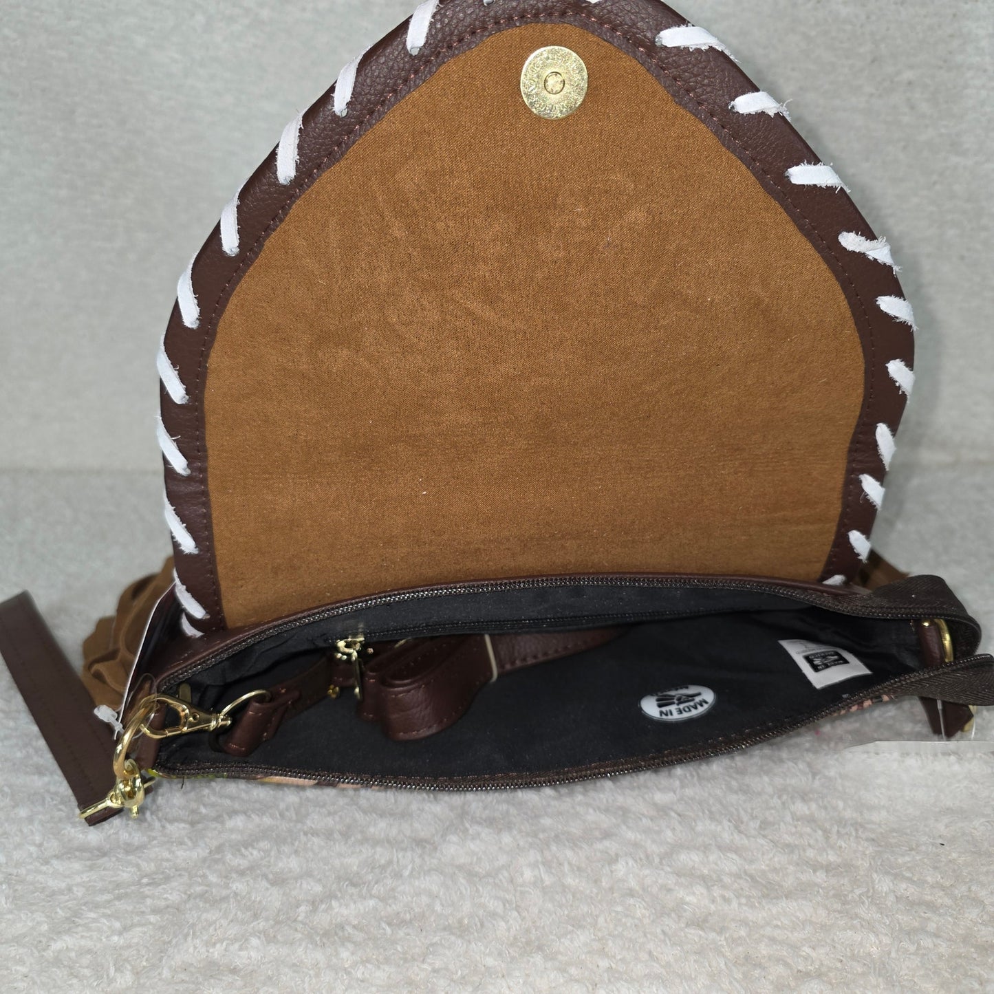 Handcrafted Mexican Floral Embossed Tooled Leather & Cowhide Hair-On Fringe Crossbody Bag