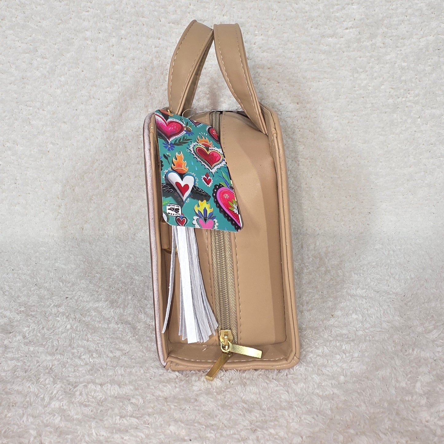 Handcrafted Mexican Colorful Bird Embossed & Hand Painted Vegan Leather Crossbody Bag