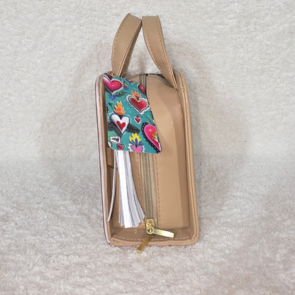 Handcrafted Mexican Colorful Bird Embossed & Hand Painted Vegan Leather Crossbody Bag