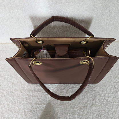 Hummingbird Embossed & Hand Painted Vegan Leather Satchel with Matching Cosmetics Bag