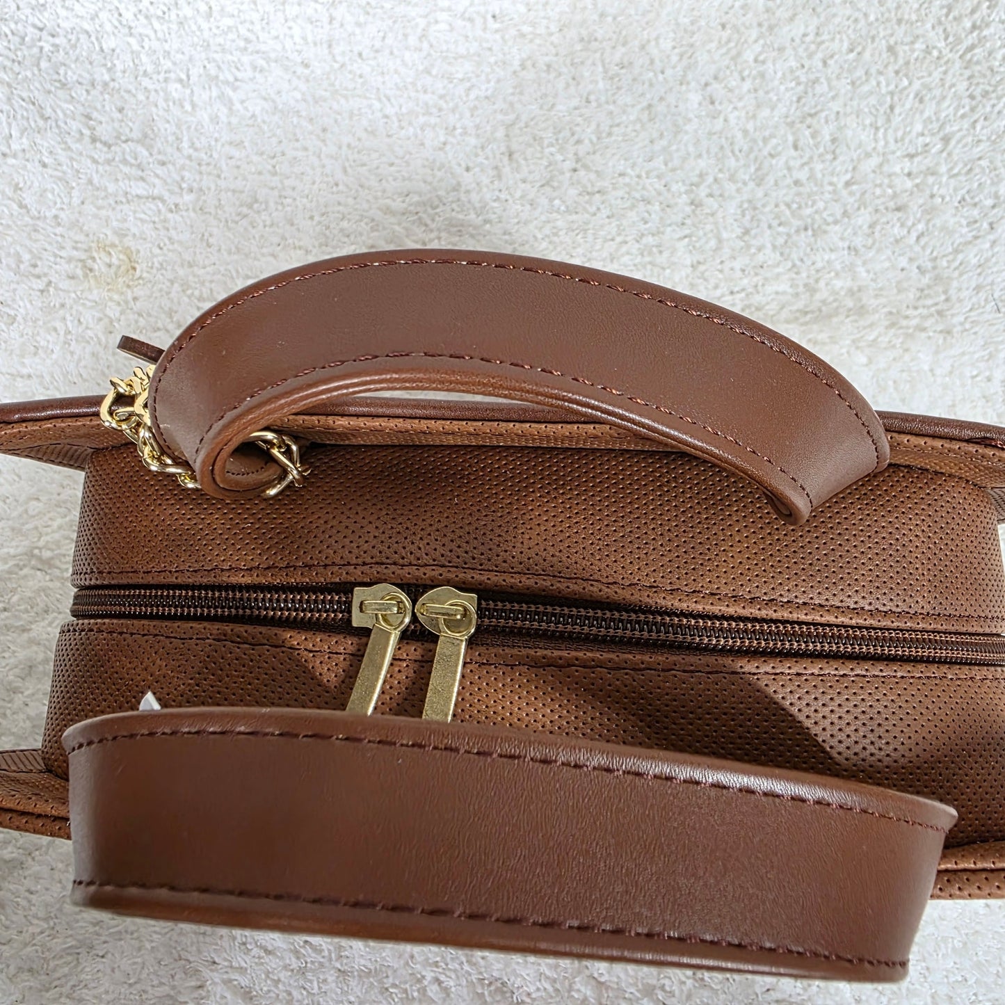 Honey Brown Colorful Colibrí Embossed & Hand Painted Mexican Vegan Leather Crossbody Bag
