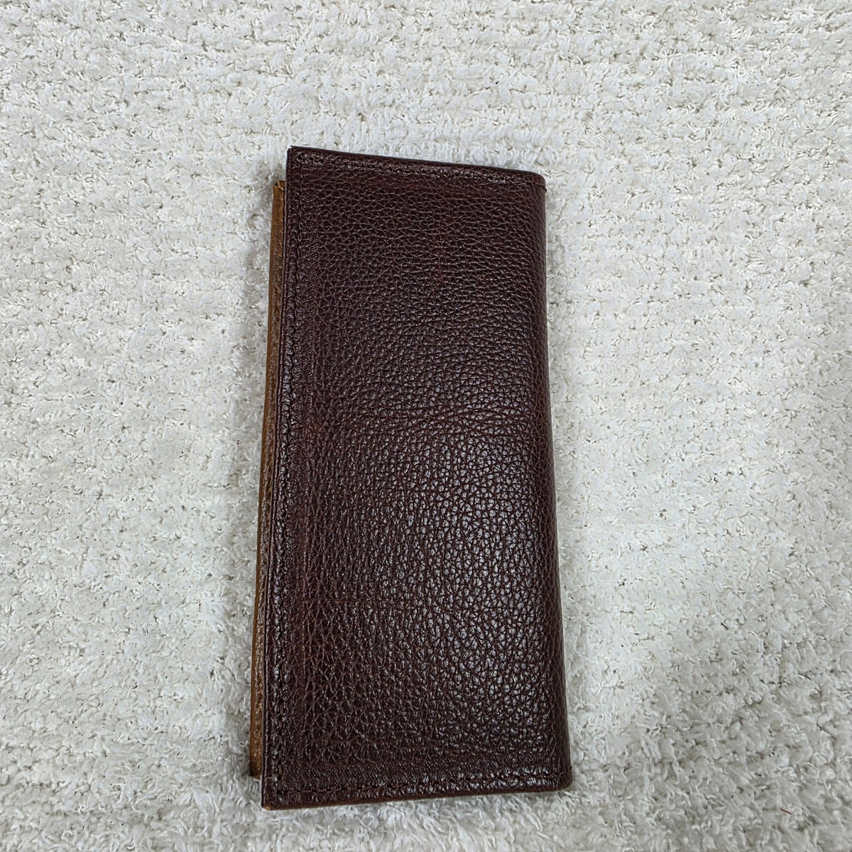 Men's Dark Brown & Honey Brown Colorblock Leather Cowboy Wallet