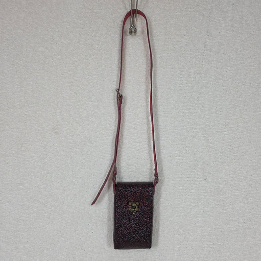 Red Roses Embossed Leather Cell Phone Bag - Handcrafted in Mexico