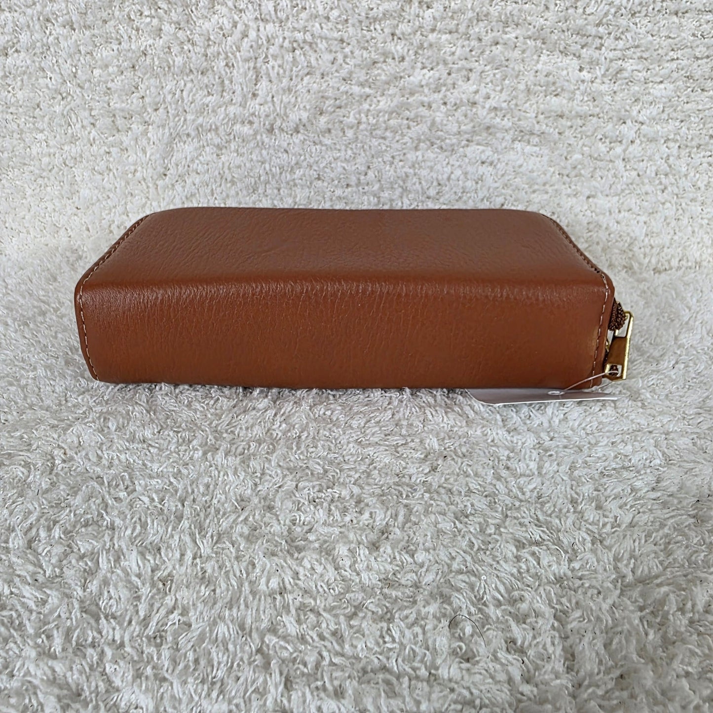 Honey Brown Leather Double Zip Wallet