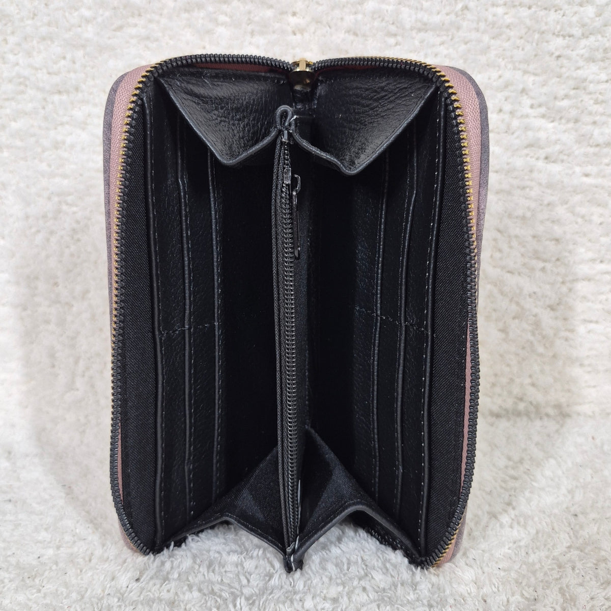 Smoky Pink Leather Zip-Around Wallet | Handmade in Mexico