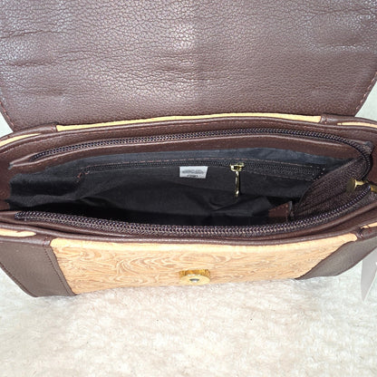 Handcrafted Mexican Floral Embossed Pinkish Tan Genuine Leather Top-Handle Bag