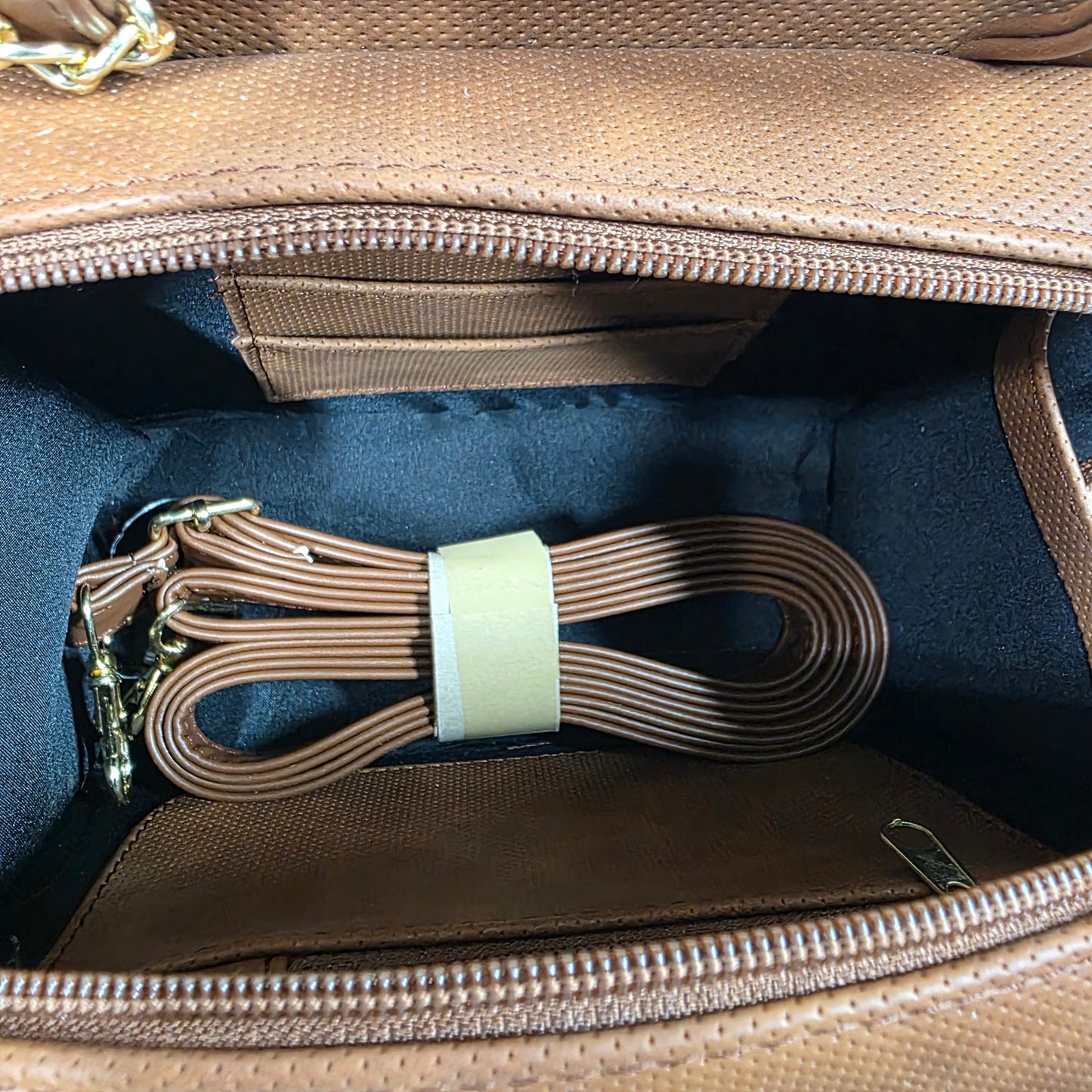 Honey Brown Colorful Colibrí Embossed & Hand Painted Mexican Vegan Leather Crossbody Bag